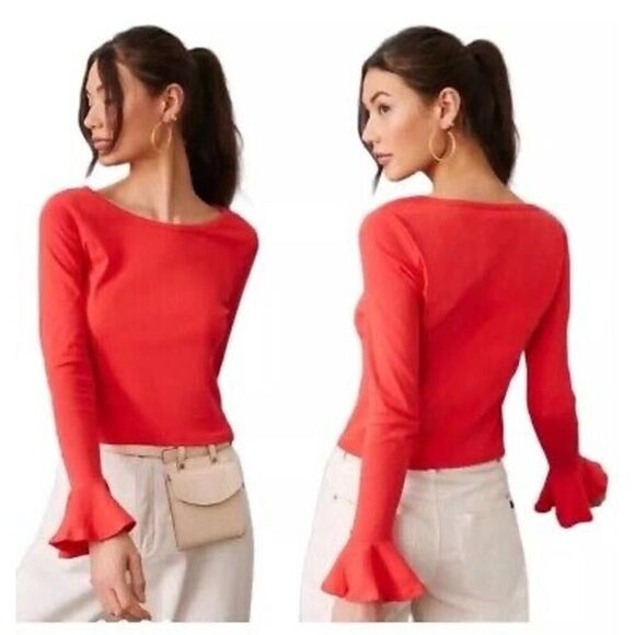 Maeve by Anthropologie Flouncy Bell Sleeve Top - Size: Large - Picture 9 of 10